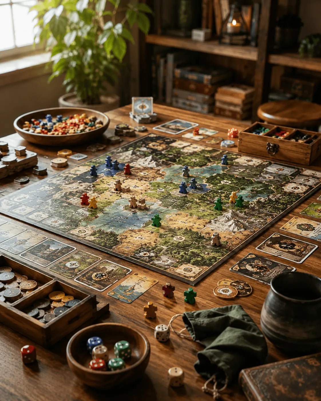 桌遊棋子與遊戲版圖
